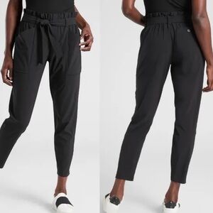Athleta Skyline Panst Black Ankle Tie-Waist Pants‎ #292915-00